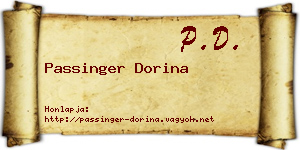 Passinger Dorina névjegykártya